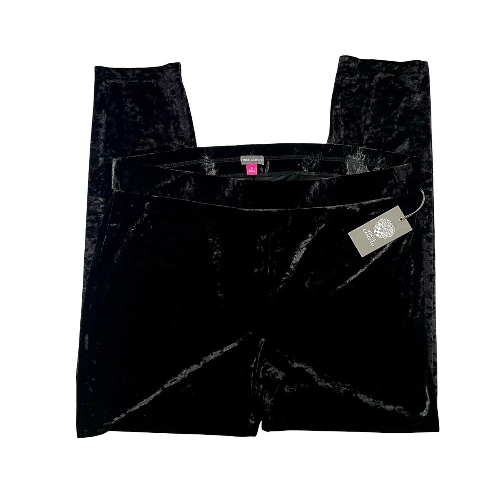 Vince Camuto Black Crushed Velvet Stretch Pull On Pants XL NWT